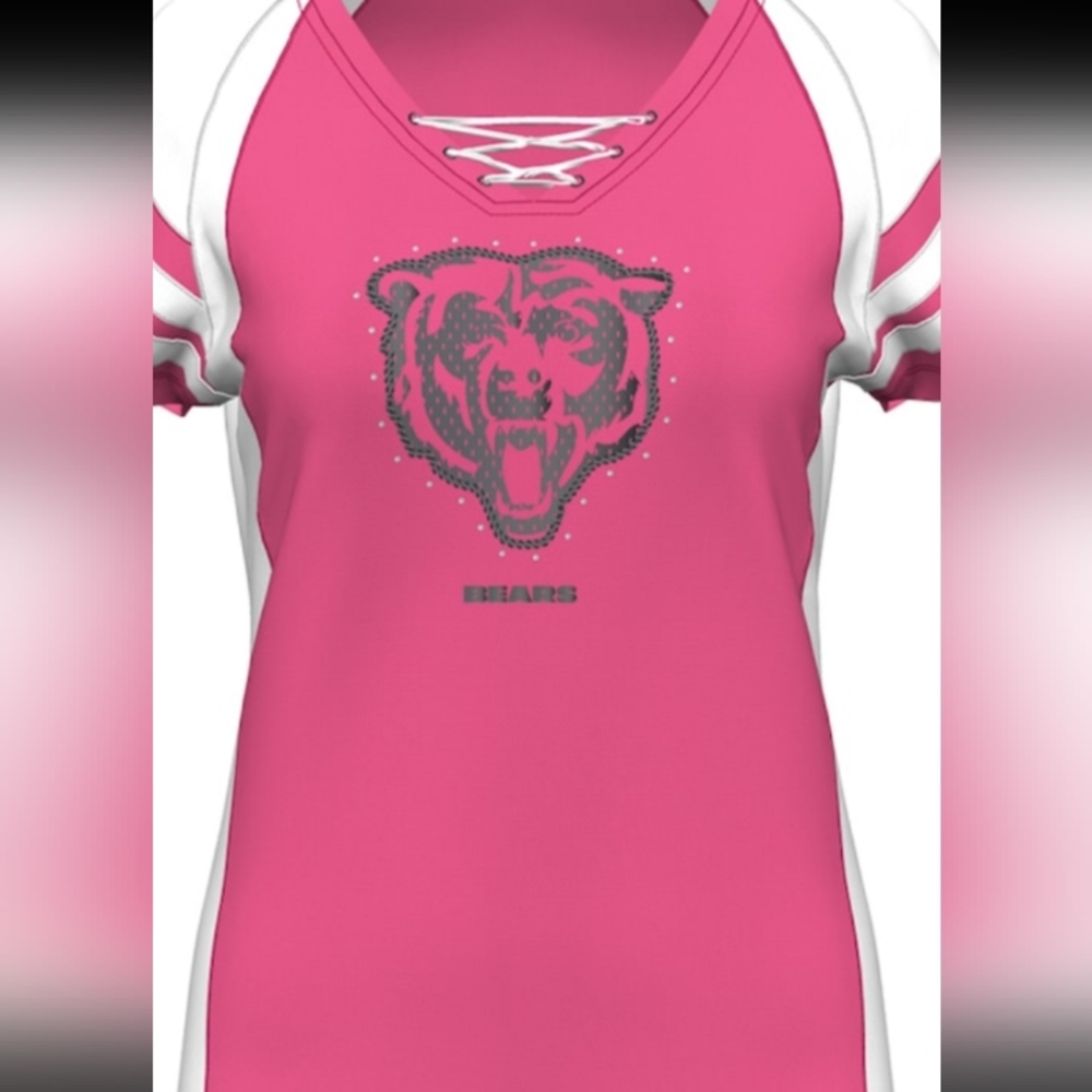 Chicago Bears jersey. Majestic brand small rhinestone embellishment on the bear.